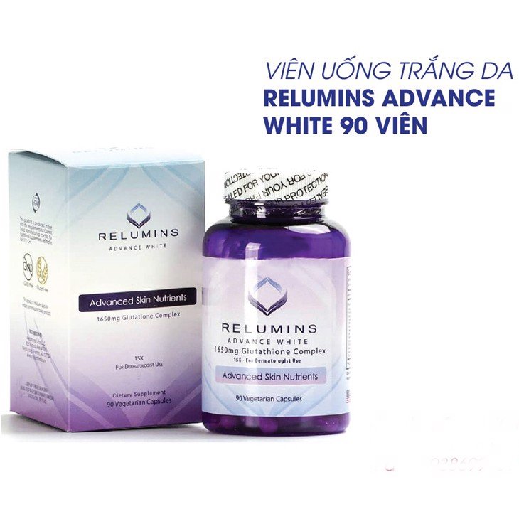 Viên Uống Trắng Da Relumins Advance White 1650mg Glutathione 90v