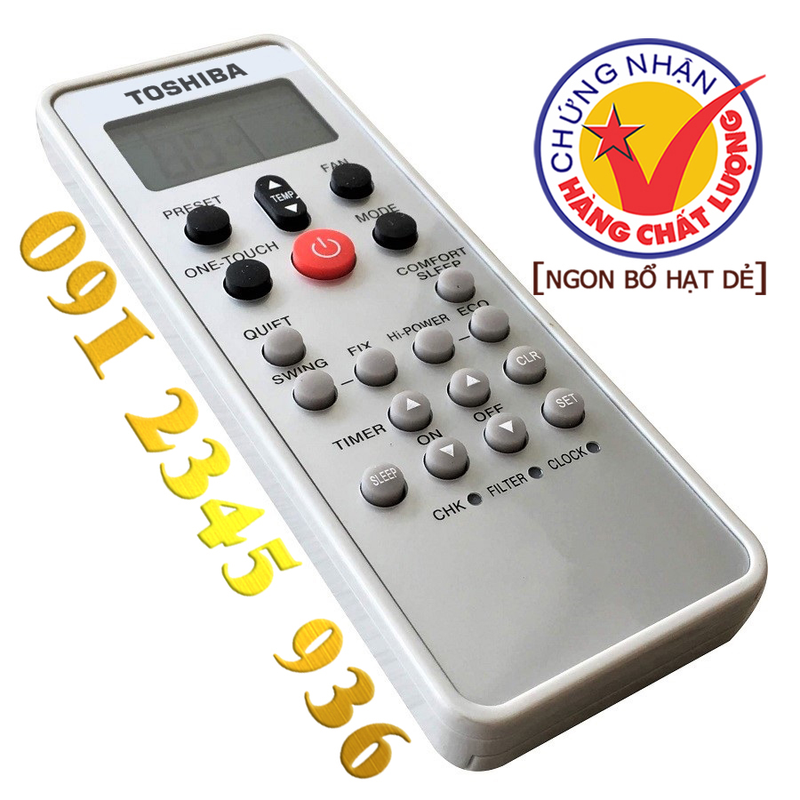 Điều khiển TOSHIBA [HÀNG ĐẸP] cho điều hòa. (Mẫu số 2)