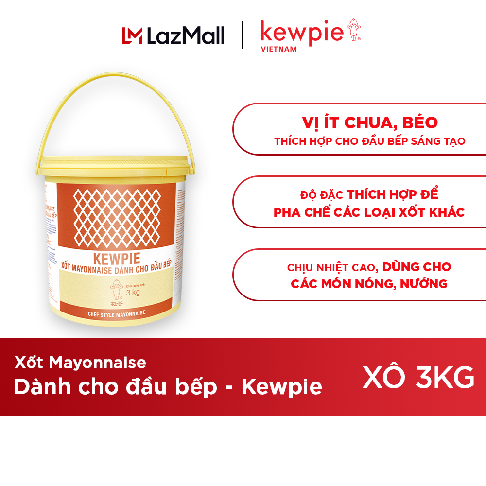 Xốt Mayonnaise Dành Cho Đầu Bếp - Kewpie (Xô 3kg)