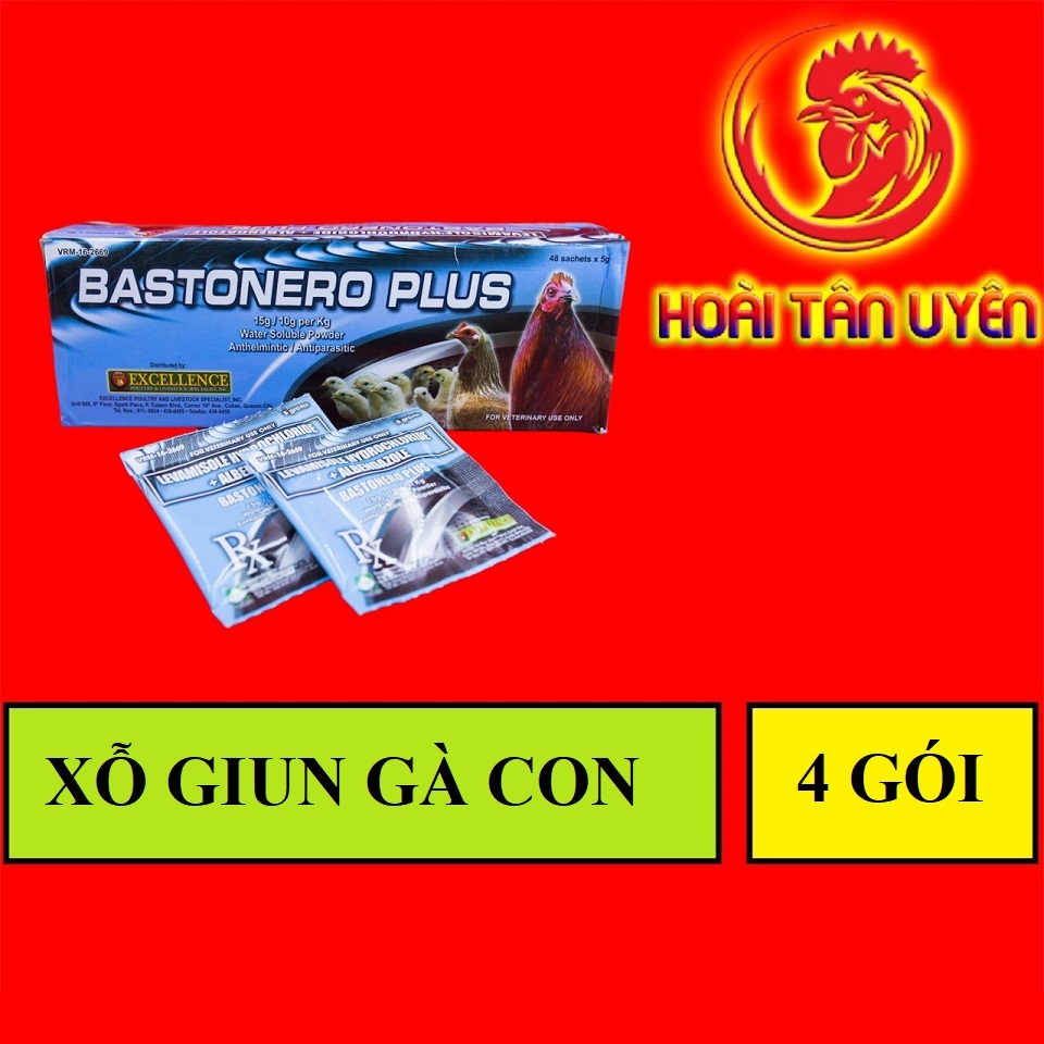 COMBO 4 GÓI Xỗ giun cho gà đá, gà con 1g/5gam