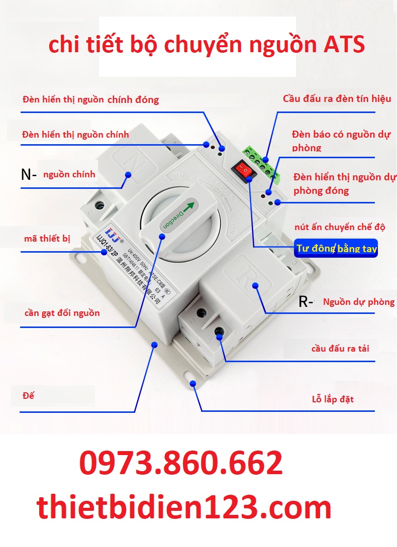 Chuyển nguồn tự động ATS 2P 63A