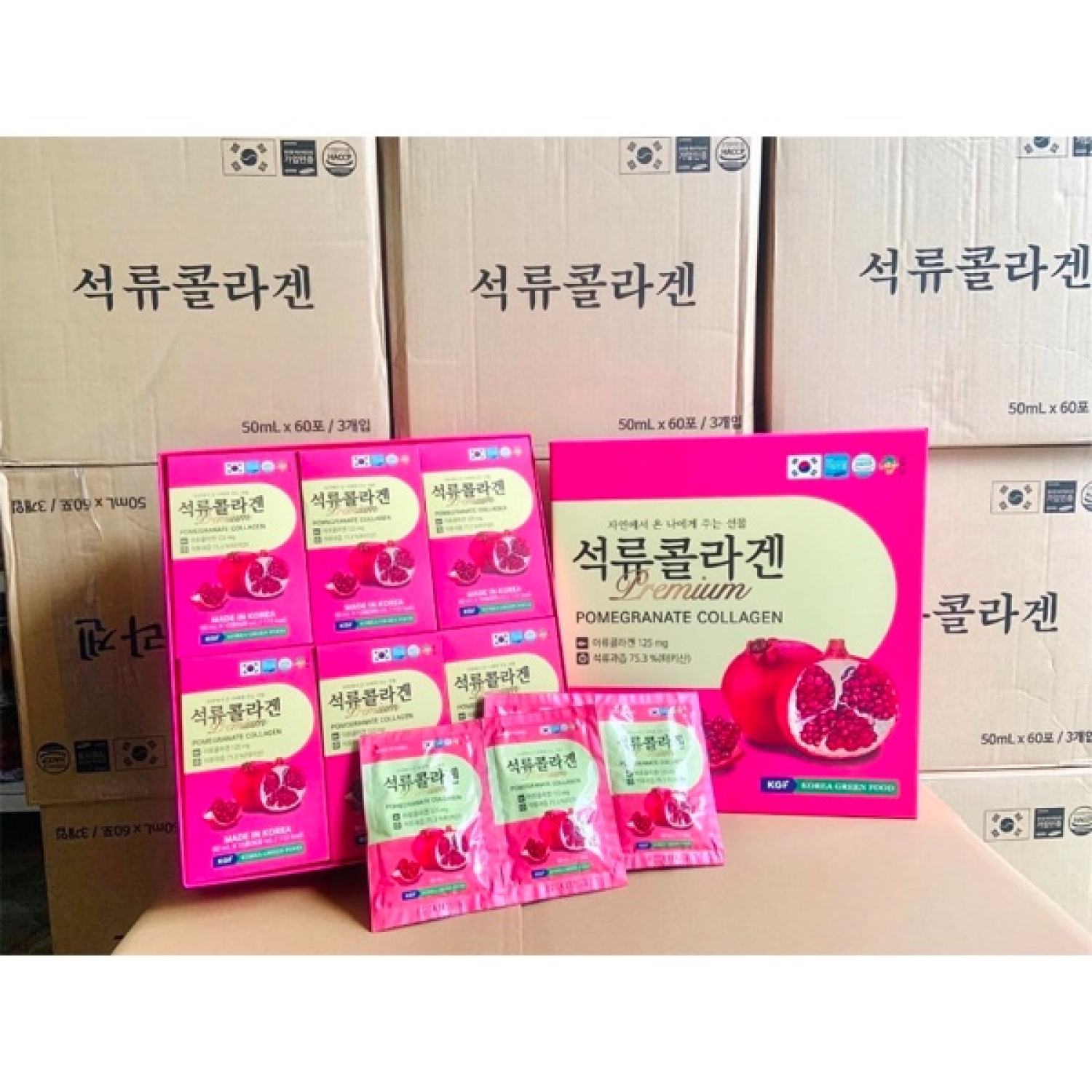 Tinh chất nước ép lựu collagen hàn quốc 20 gói x 50ml & 60 gói x 50ml