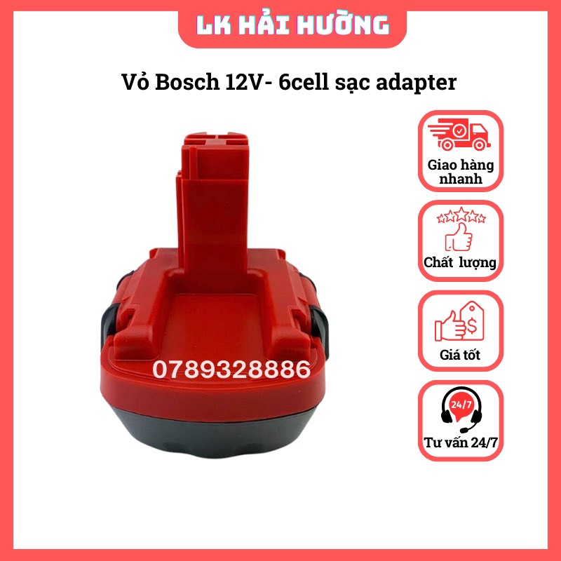 Vỏ pin Bosch 12V-14V Lion, nhận sạc adapter