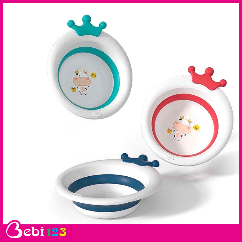 Thau Rửa Mặt Gấp Gọn Hình Bò Sữa Thương Cho Bé