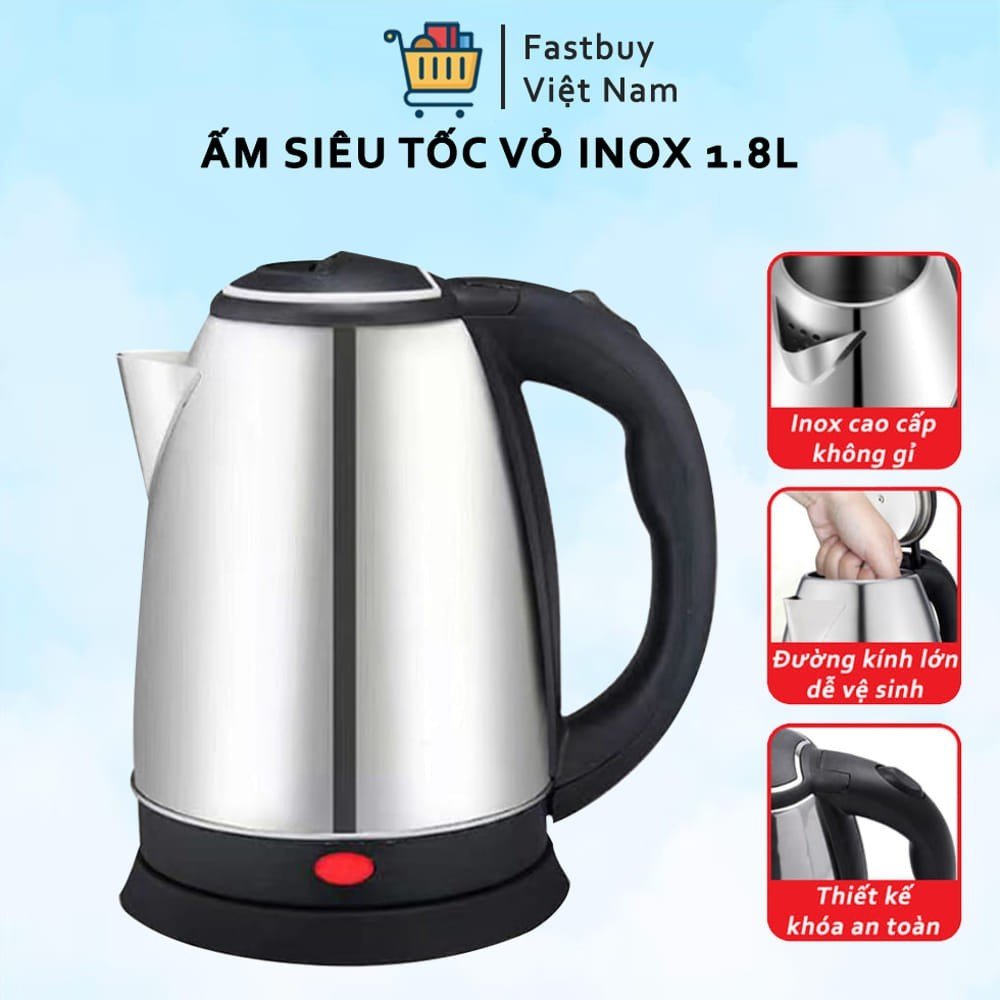 Ấm Đun Nước Siêu Tốc Cao Cấp, An Toàn Kettle 2L