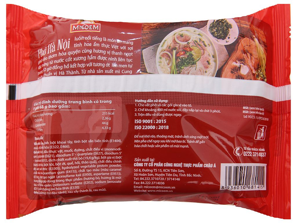 phở bò Cung Đình Hà Nội 68g