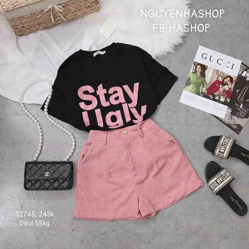 Sét Bộ In Chữ StayUgly Cá Tính