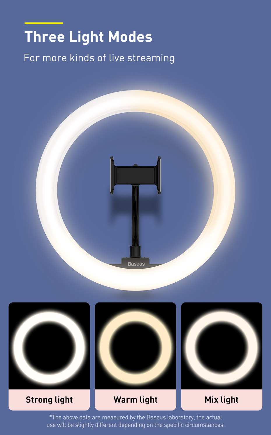 Đèn live stream Baseus Live Stream Holder-table Stand (10 / 12 -inch Light Ring) CRZB10-A01 / CRZB12-B01
