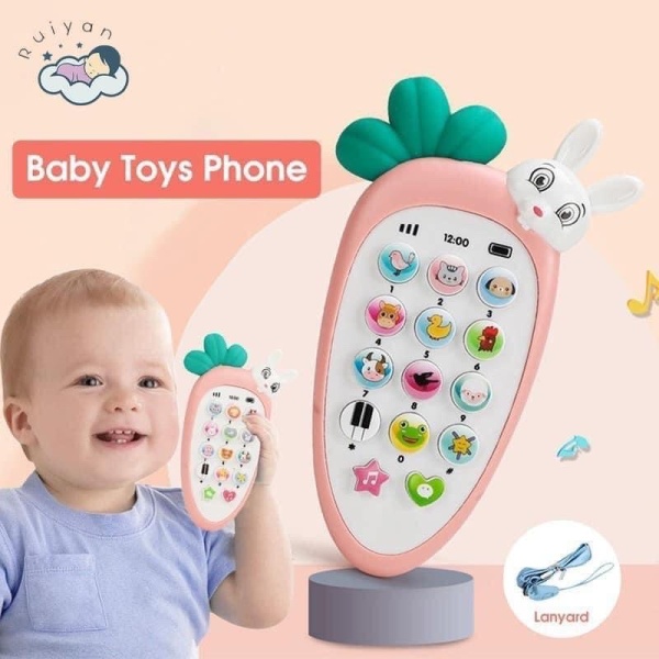 ( Mẫu mới - Tặng kèm pin) - Điện thoại đồ chơi cho bé, có nhạc và đèn