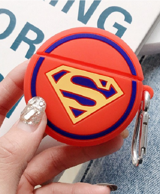 [ ᴄᴀꜱᴇ ᴀɪʀᴘᴏᴅ ] Case Airpod Vỏ Bọc Airpods ( SUPER.MAN đỏ ) Cho Hộp Sạc Tai Nghe AirPods 1 2 Bằng Silicon Dẻo Siêu Cute