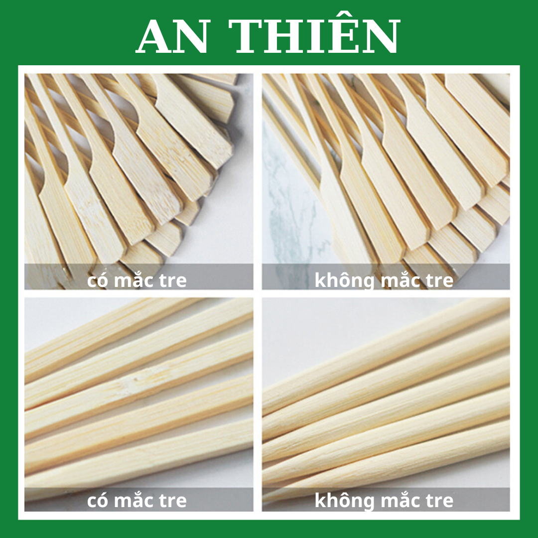 Cây Xiên Gỗ 9cm - 50 Cây Không Mắc Tre