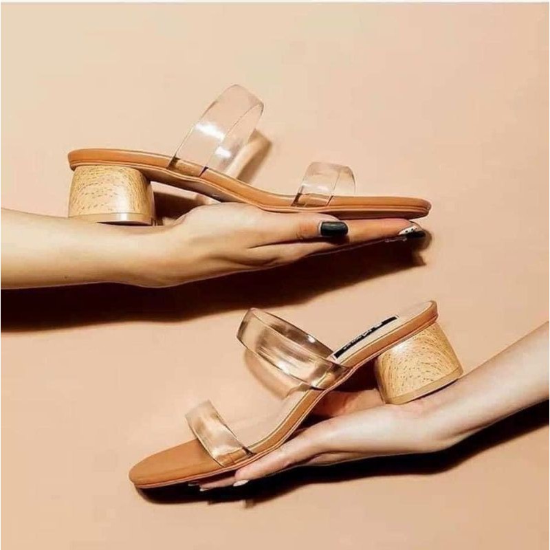 Sandal Quai Trong Đế Gỗ 5Cm L1