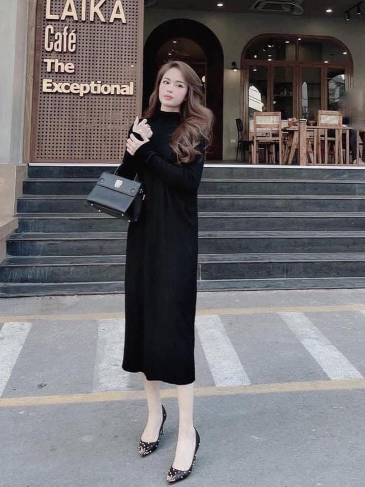 Váy len tăm cổ 3p hàng quảng châu