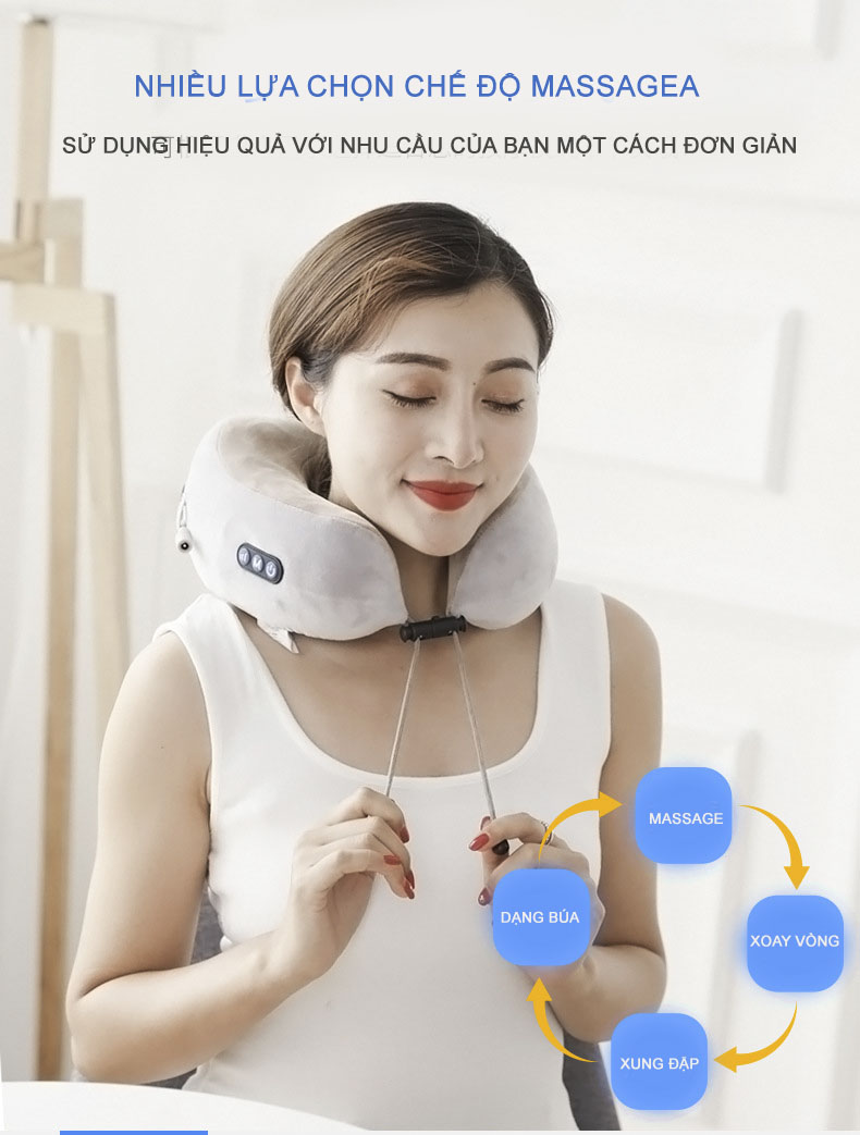Gối massage cổ chữ U cao cấp U-shape - Gối massage cổ vai gáy U-shaped - ĐỒ GIA DỤNG TOÀN QUỐC