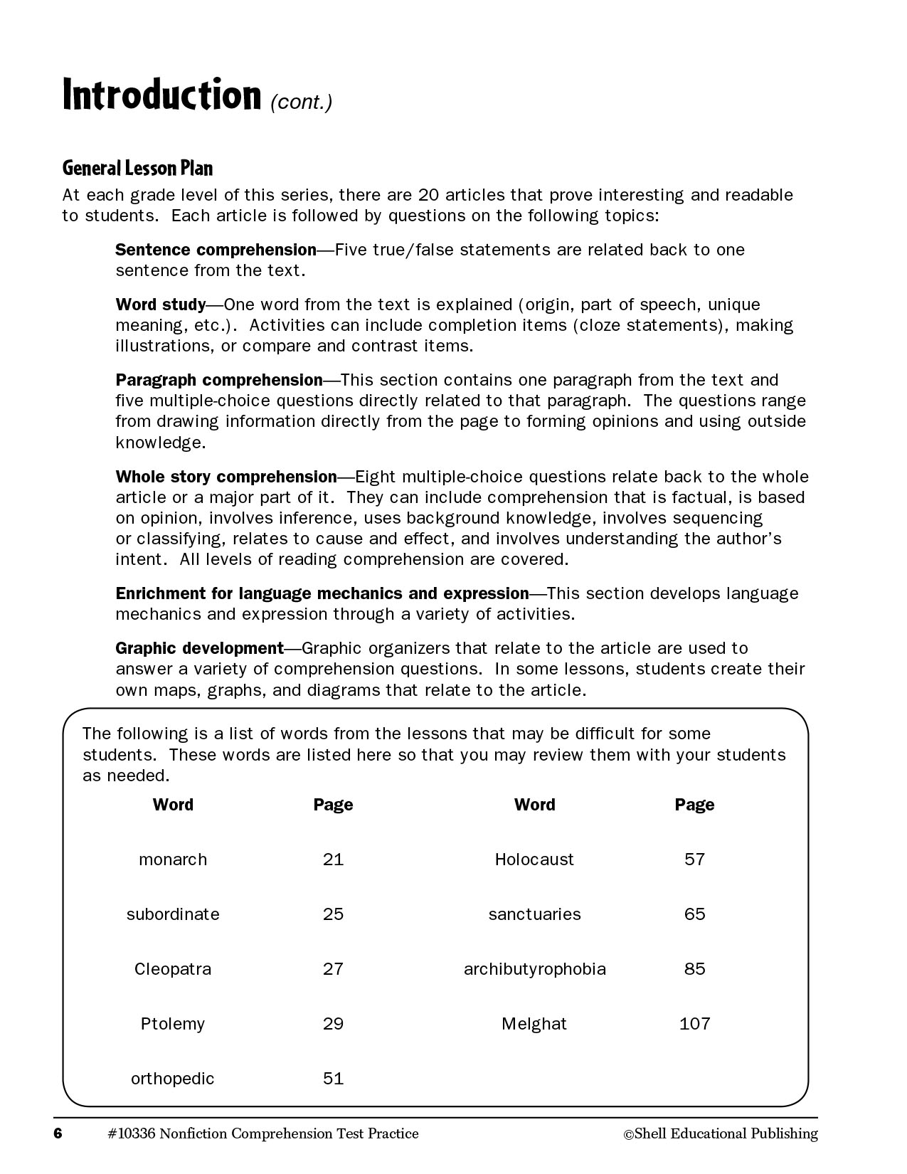 Nonfiction Comprehension Test Practice Level 6 (sách đen trắng) Sách tiếng anh
