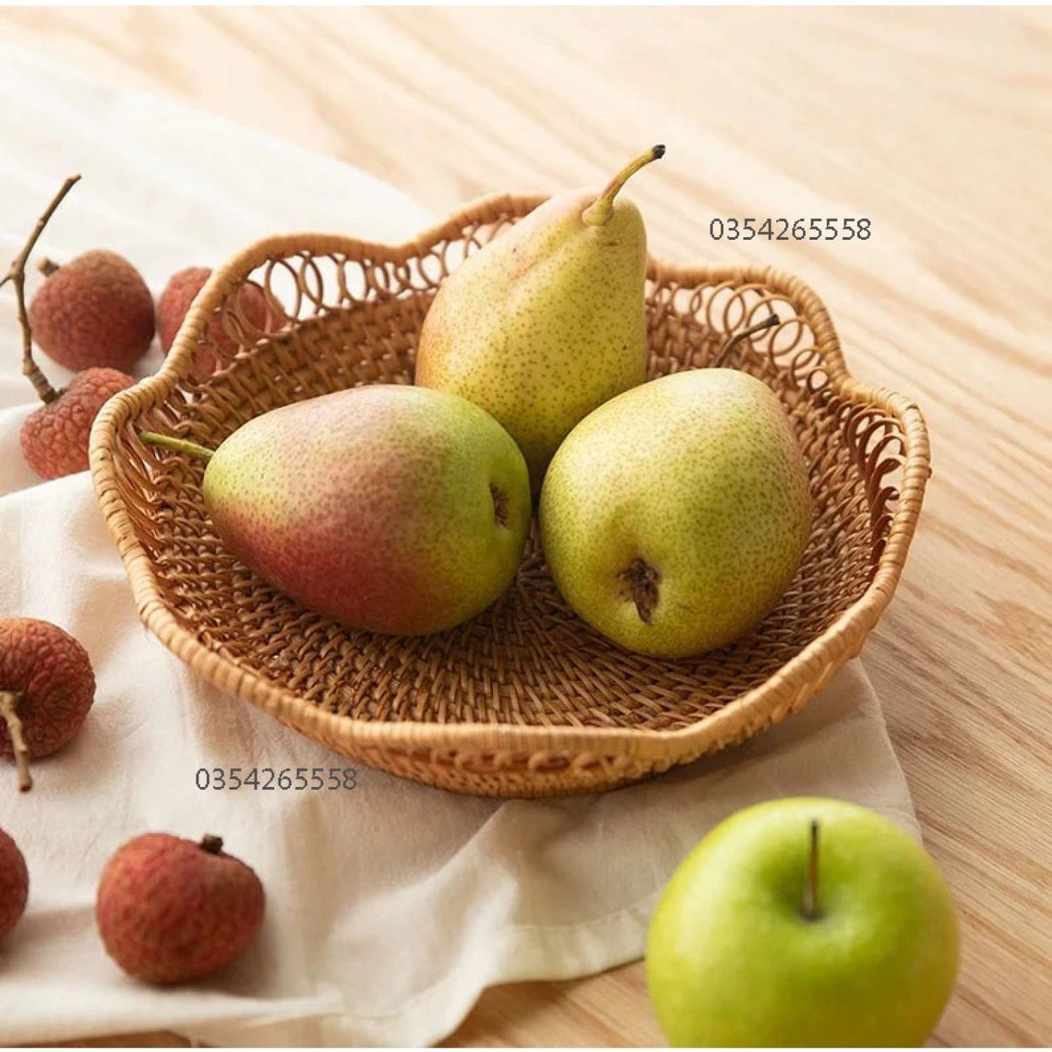 khay mây| đĩa mây để trái cây trang trí bàn ăn