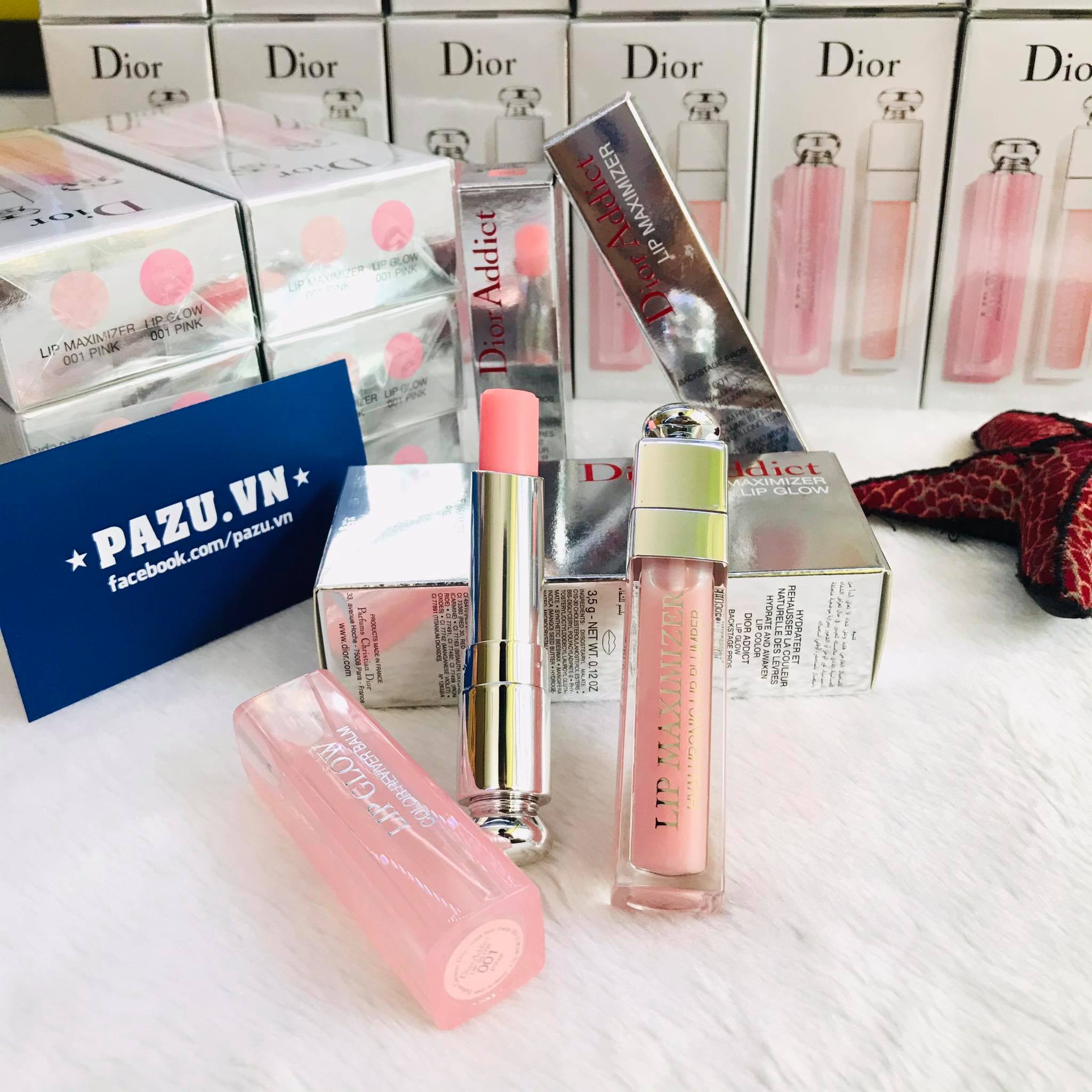 [HCM]Set Son Dưỡng Dior Addict Lip Maximizer & Lip Glow 001 Pink