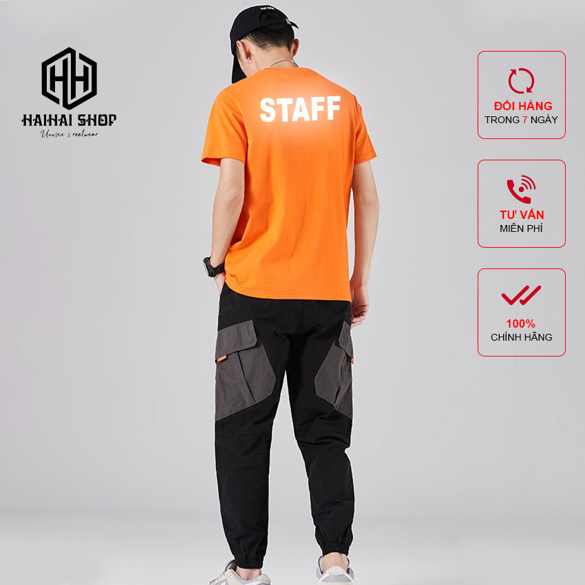 [HCM]Áo Thun Phản Quang STAFF Phom Rộng Unisex HaiHaiShop Ken T-Shirt