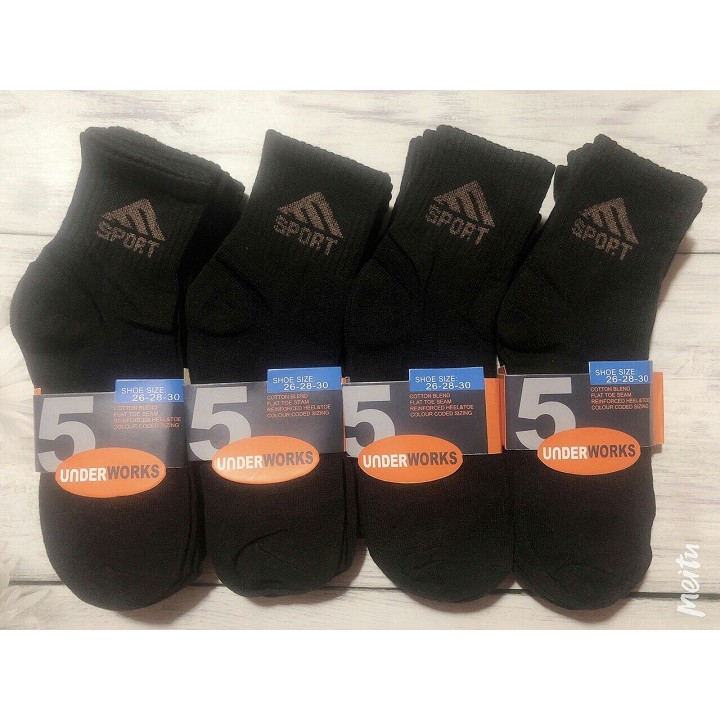 Combo 5 đôi tất vớ nam nữ cổ cao under works
