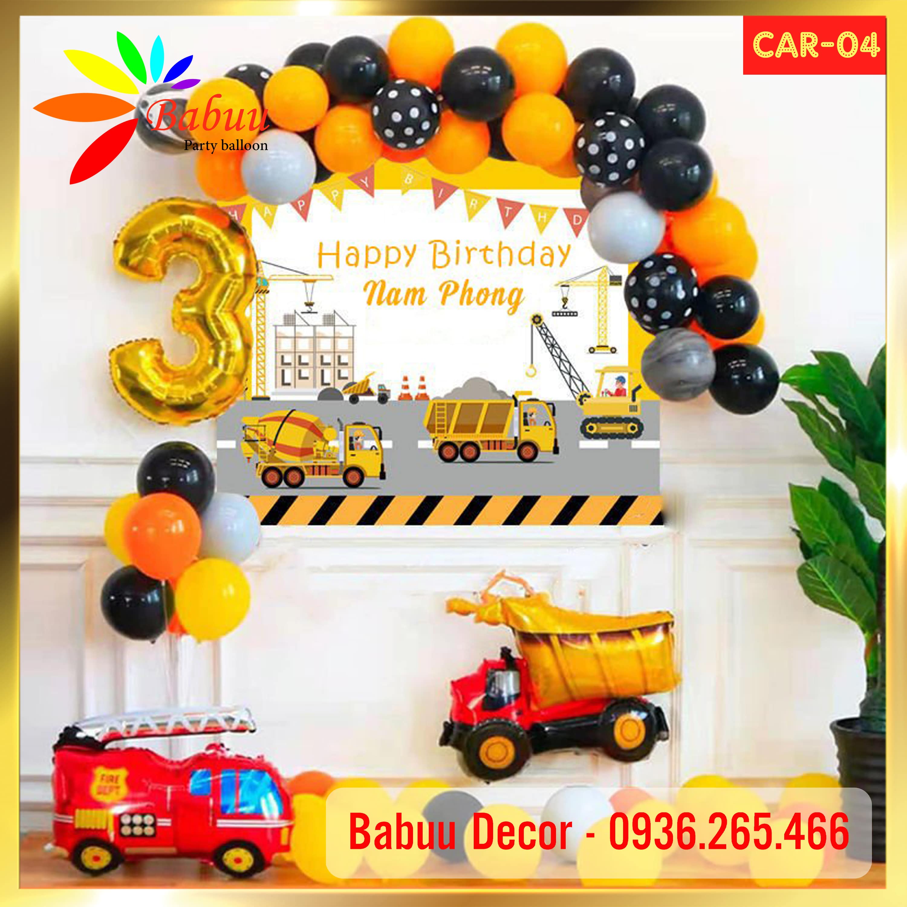 Set bóng trang trí sinh nhật cho bé trai siêu đẹp