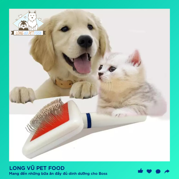 Lược chải lông cho chó mèo, công dụng lấy lông chết, làm bông lông - Long Vũ Pet Food