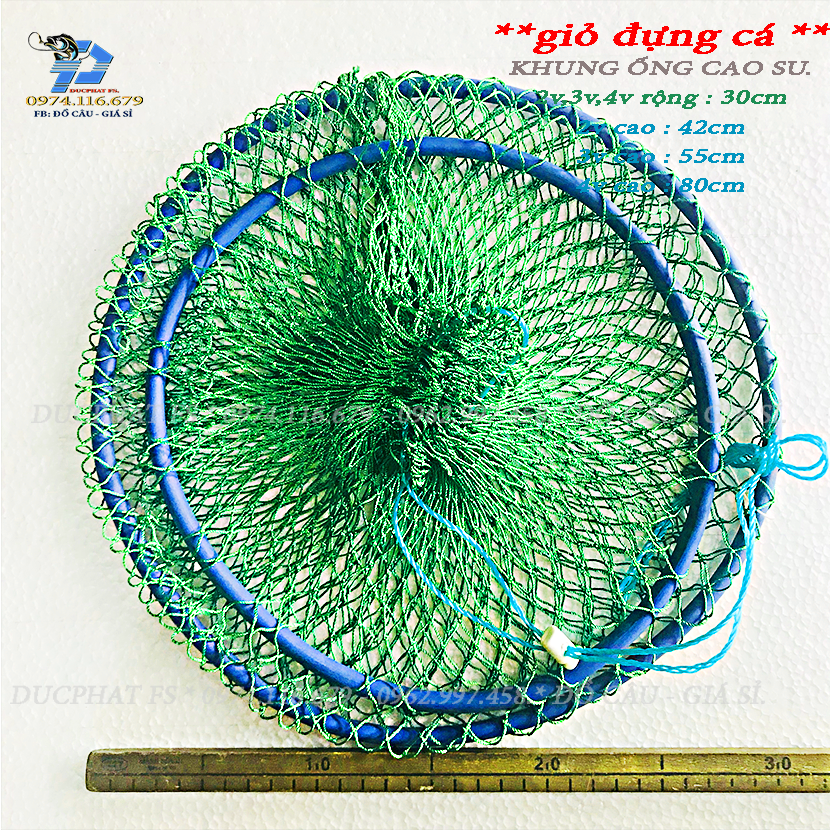 Giỏ Đựng Cá Câu Đài, giỏ vành cáo su thu gọn !!!