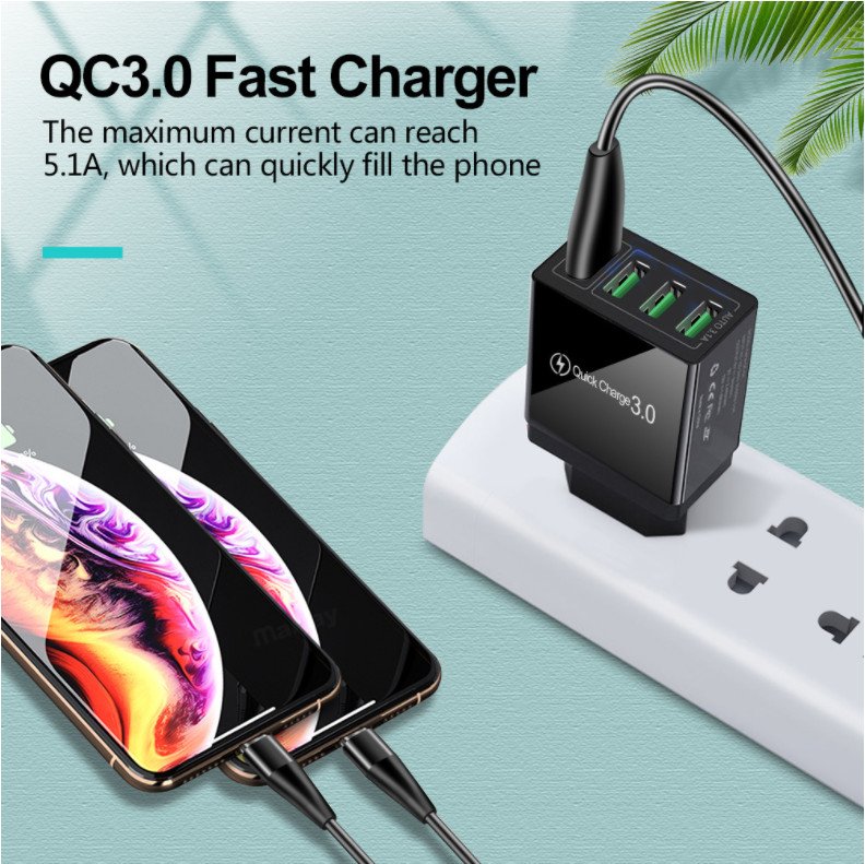 Củ Sạc Nhanh Quick Charge 3.0 20W Hỗ Trợ Mọi Dòng Điện Thoại Chip Sạc Thông Minh Không Hại Máy Chống Nước IPX7, Củ Sạc Iphone, Củ Sạc Nhanh Củ Sạc Điện Thoại
