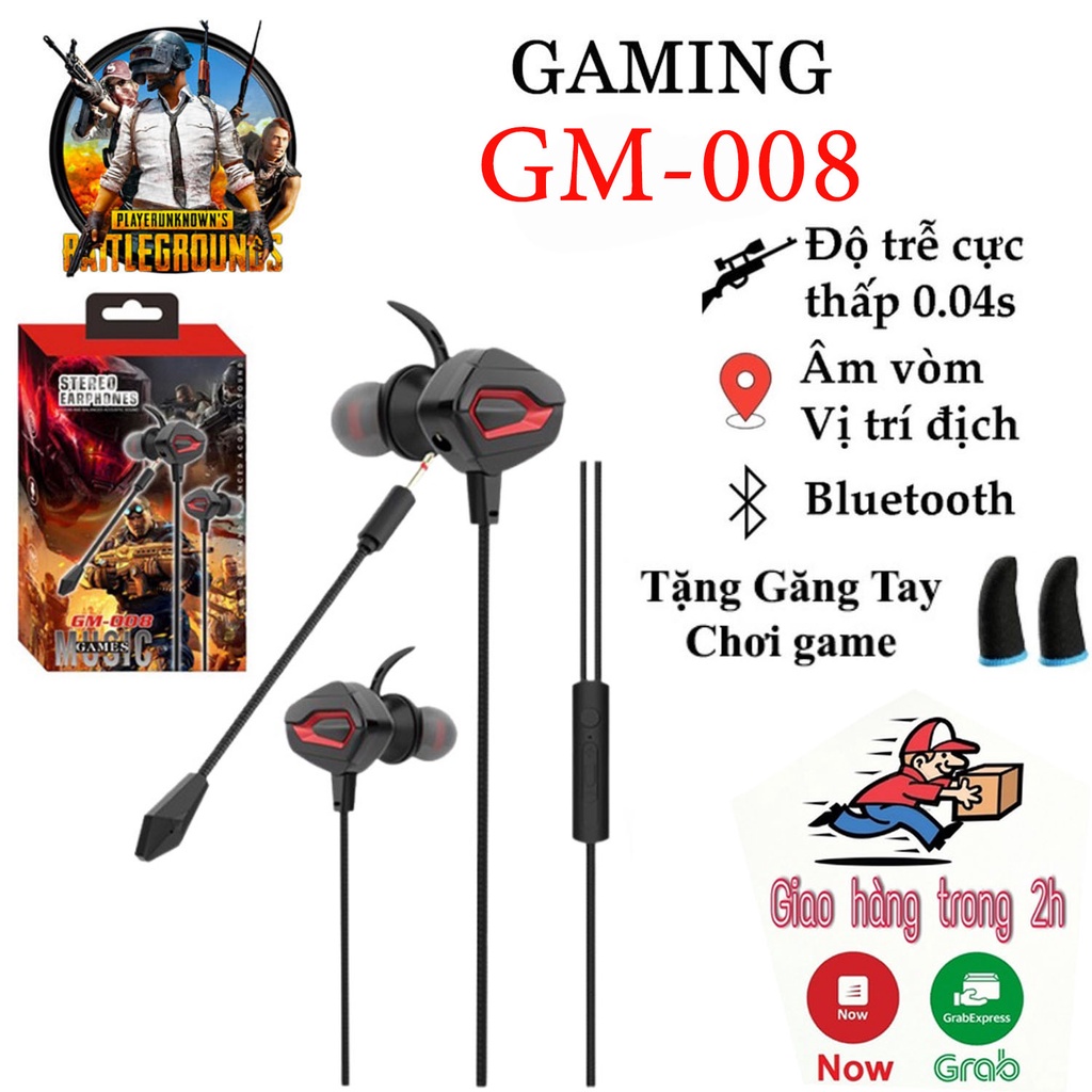 Tai Nghe GAMING GM-008, Tai Nghe Có Mic Game Thủ Chuyên Nghiệp Chơi Game PC Giá Rẻ  Dây Dù Jack L