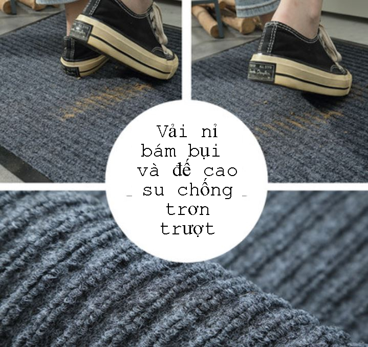 Thảm chùi chân nỉ 120x180cm đế cao su chống trơn. Thảm trải sàn.