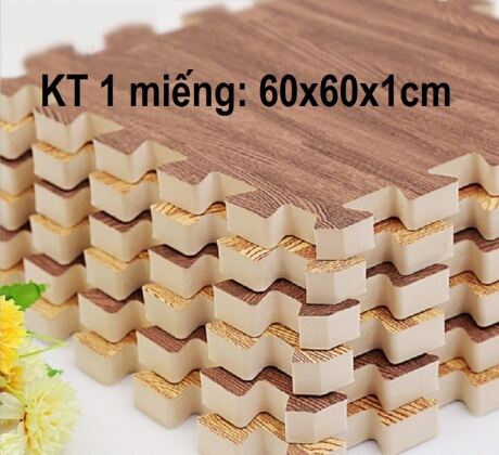 Thảm xốp vân gỗ cục 4 tấm