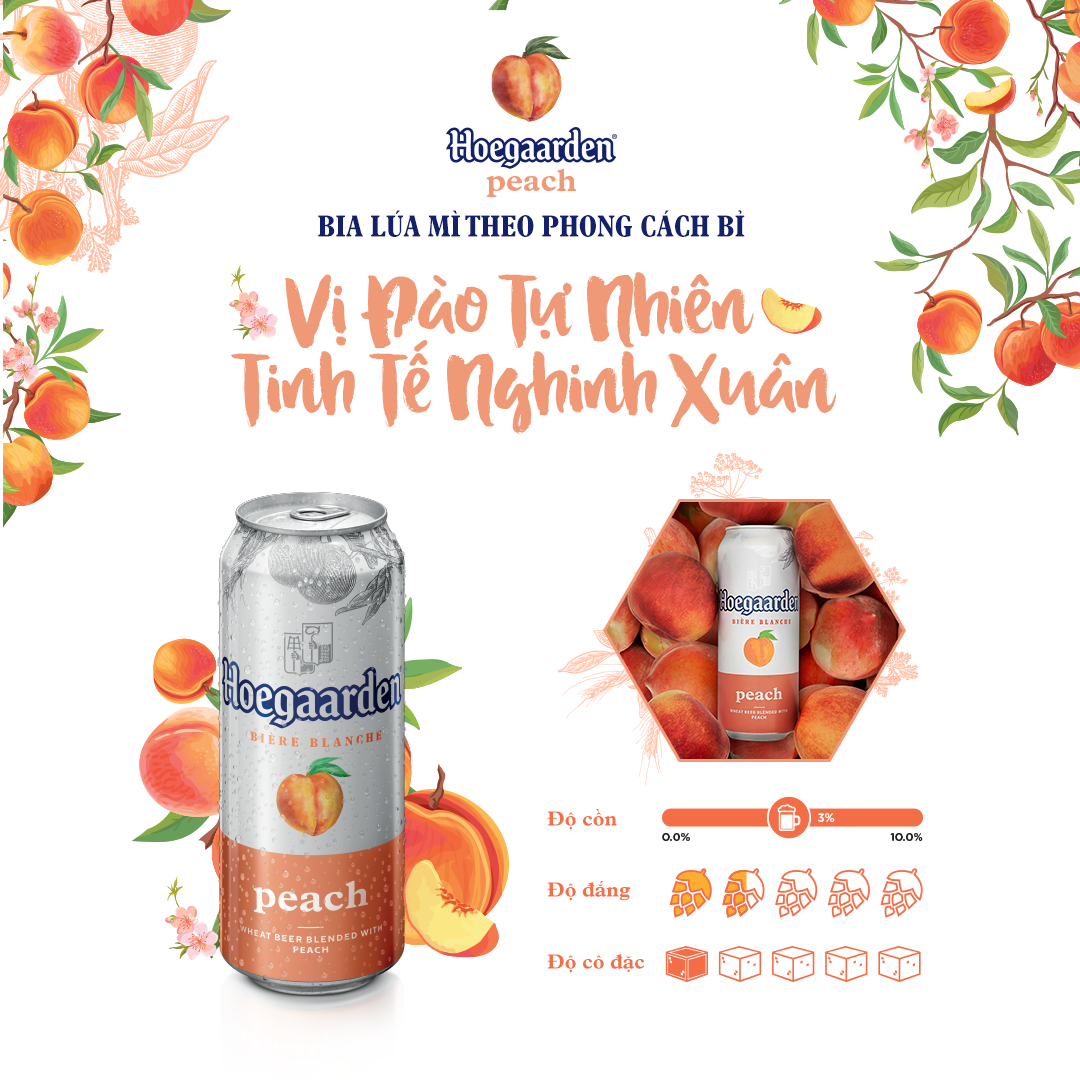 Combo 2 Thùng 12 Lon Bia Hoegaarden Peach (500ml/Lon)