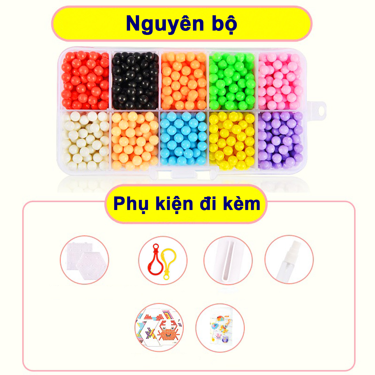 Hạt đậu thần kì hạt nhựa nhiều màu BBShine Bộ đồ chơi xếp hình sáng tạo rèn luyện tư duy cho bé – DC013