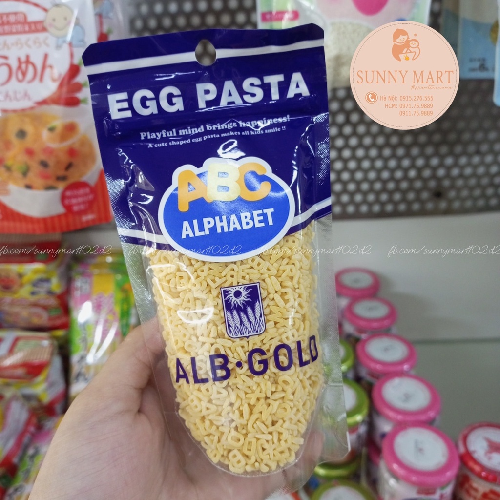Nui hình chữ cái Egg Pasta Nhật cho bé từ 10m+