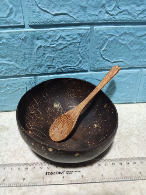 Chén / Bát Gáo Dừa + Muỗng Gỗ Dừa