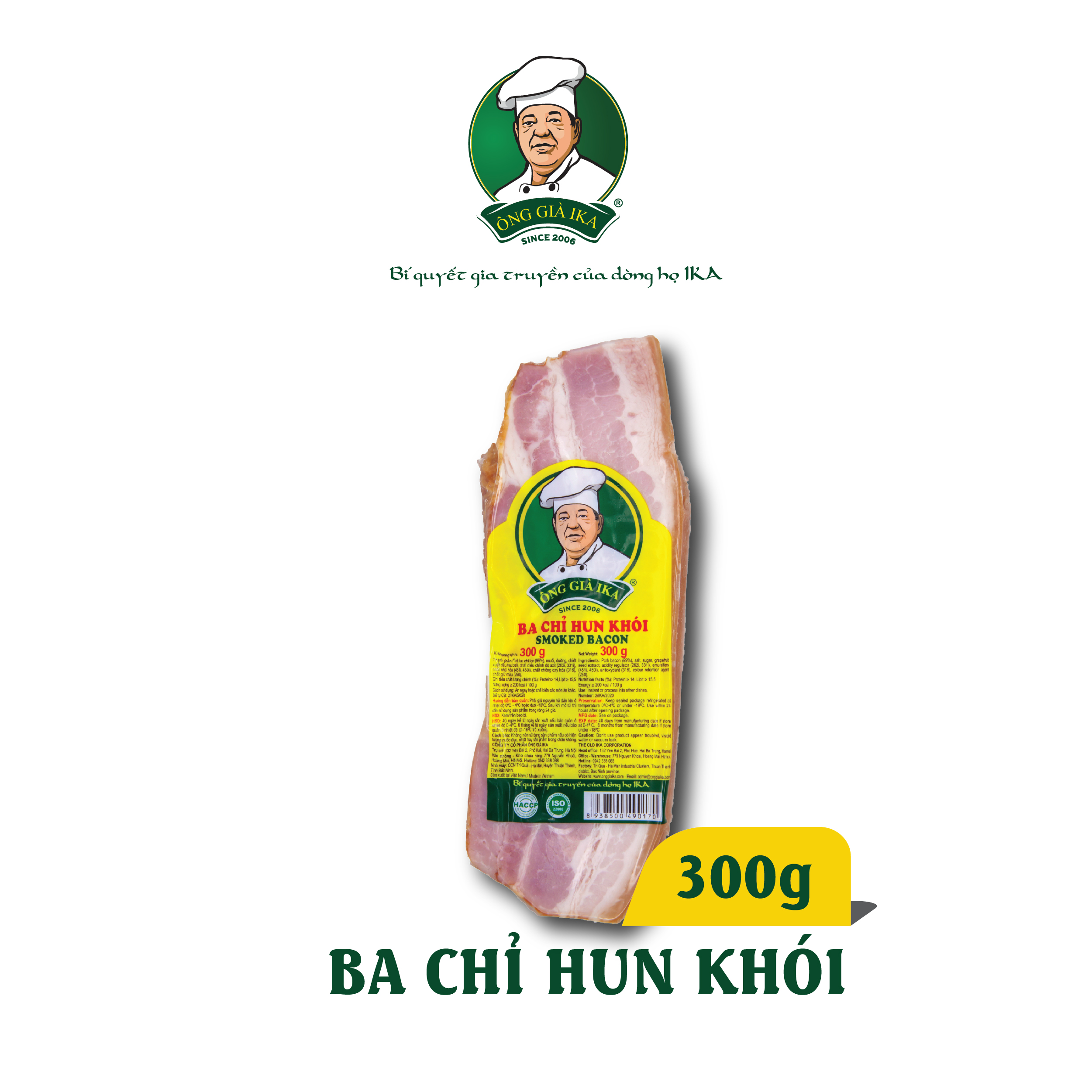 [ Chỉ giao HCM & Hà Nội] Ba chỉ hun khói 300g Ông già Ika