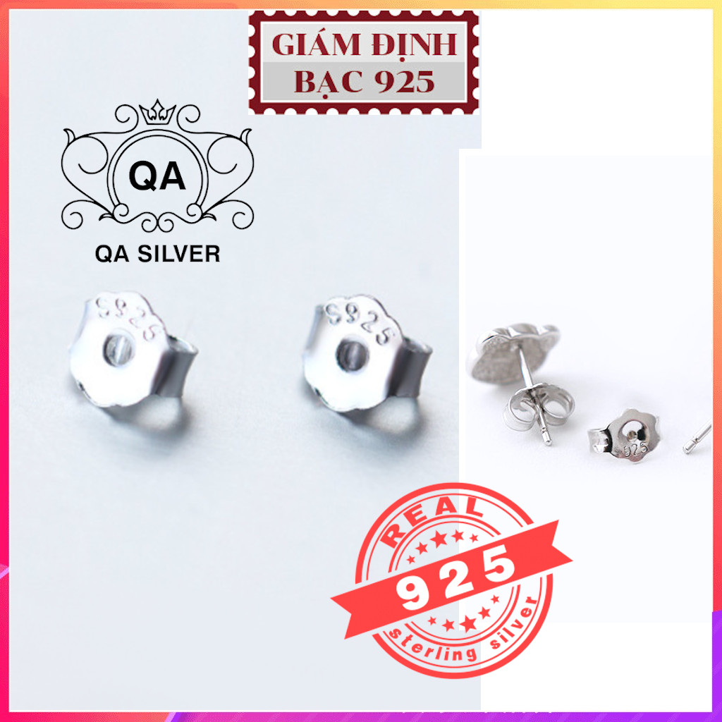 Chốt bướm khuyên tai bạc 925 phủ Platinum đế chui nụ S925 QA SILVER Earring Backs Cap AC200701