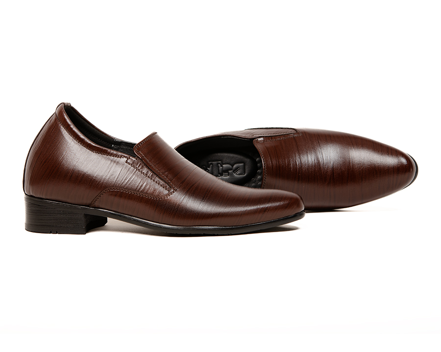 [8cm] shoes height increasing Men T&TRA S970 brown stripe