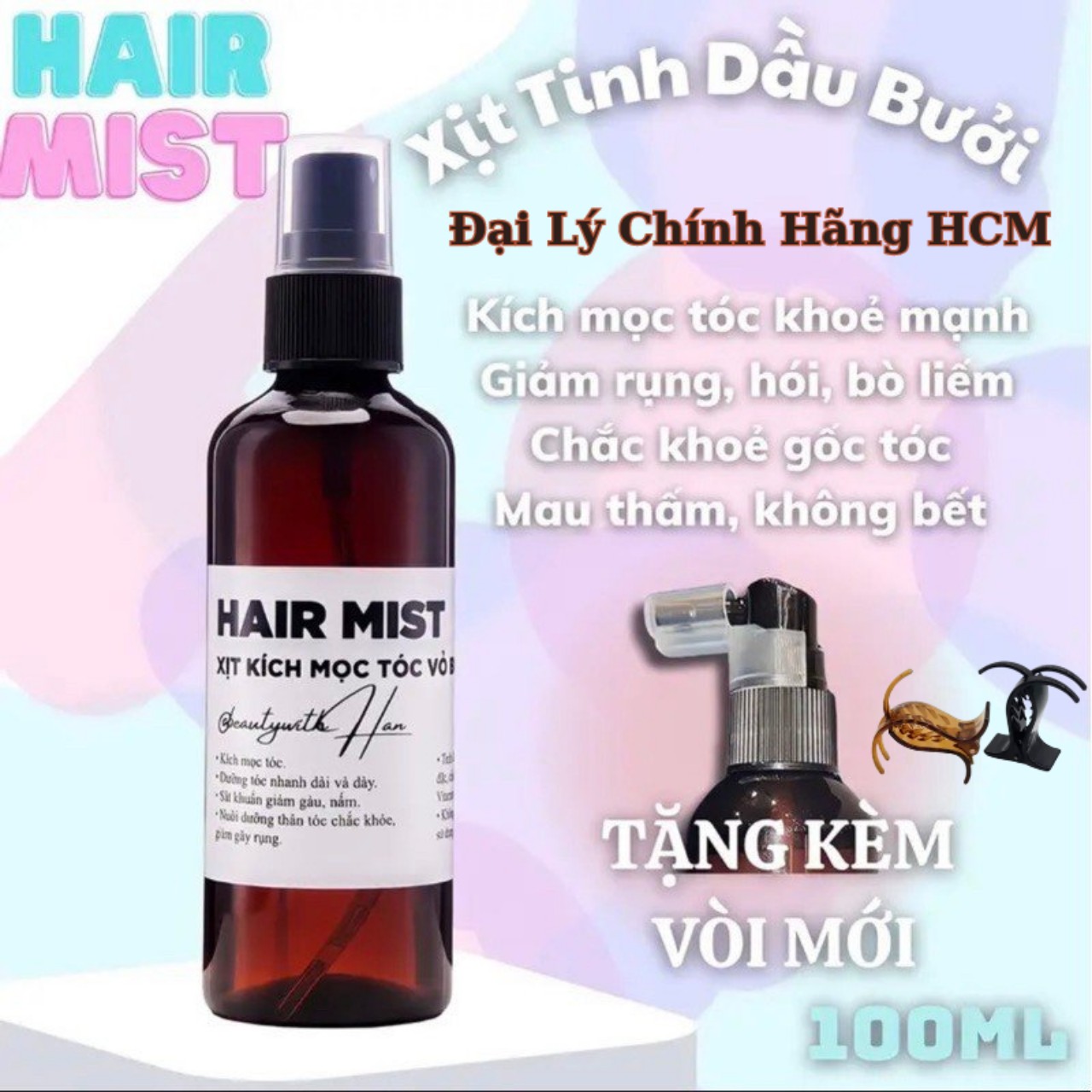 Xịt tóc tinh dầu bưởi xanh Hair mist @BeautywithHan