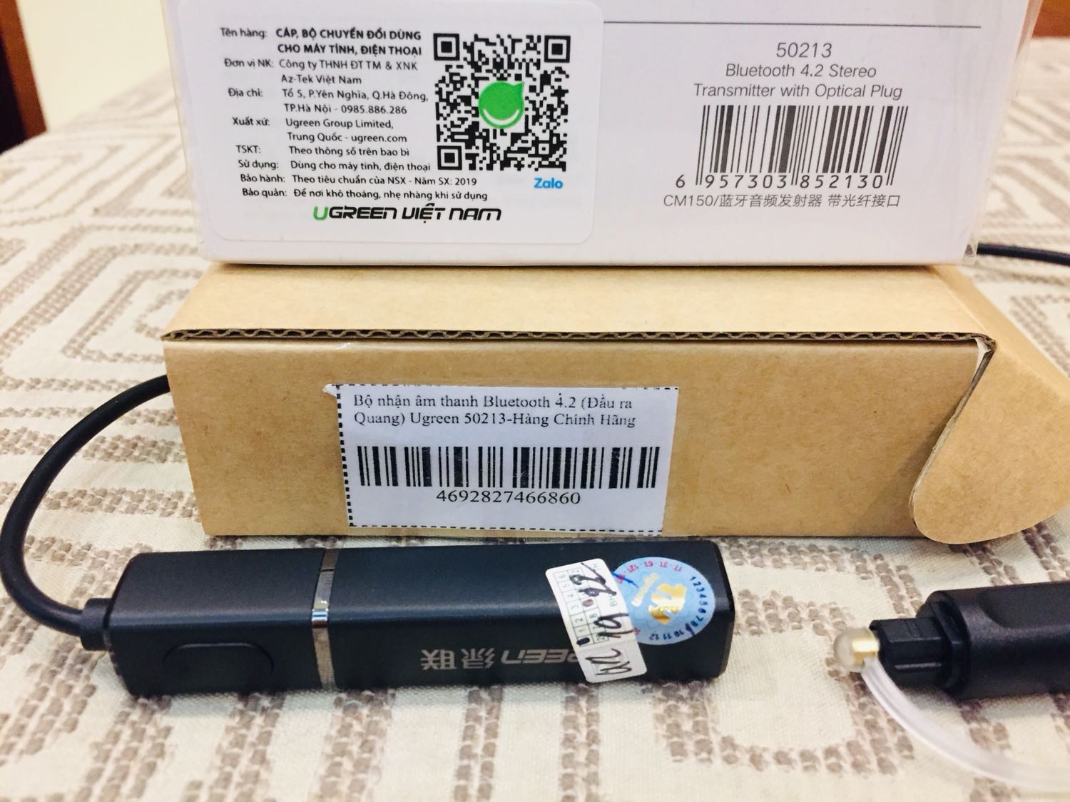 Bộ nhận âm thanh Bluetooth ra đầu quang Ugreen 50213