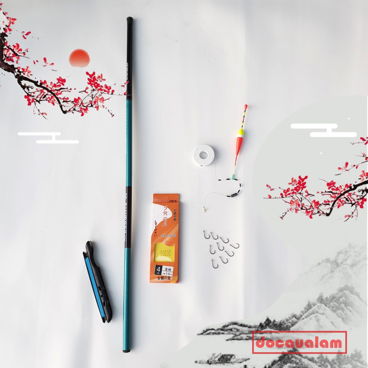 Bộ cần câu tay, câu đơn giá rẻ 2,7m tặng kèm bộ dây câu, phao câu, chì câu, lưỡi câu
