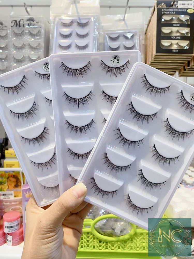 LÔNG MI GIẢ, LÔNG MI 3D T12  - 5 CẶP
