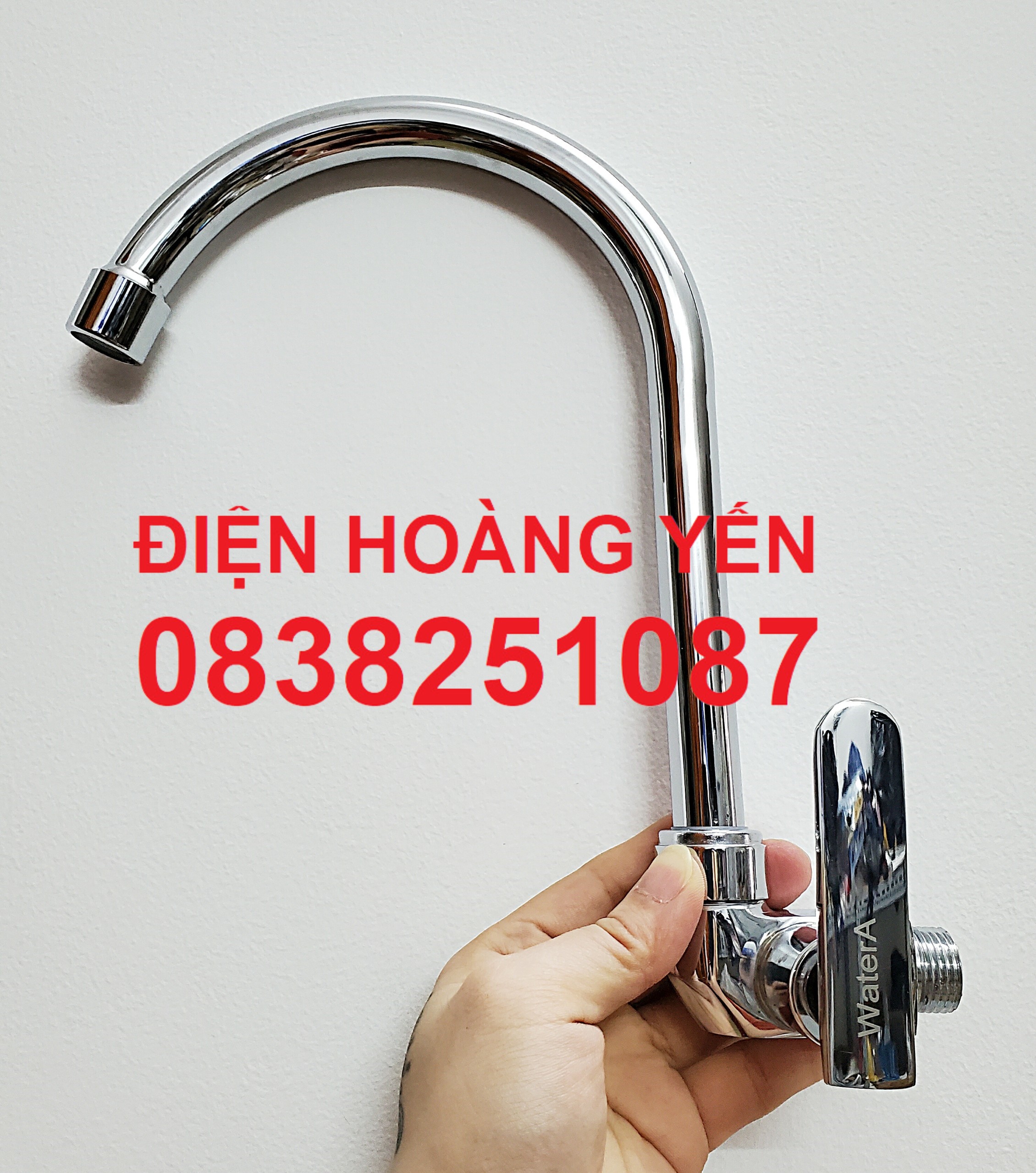 Vòi rửa chén bát một đường nước lạnh - âm tường xi bóng