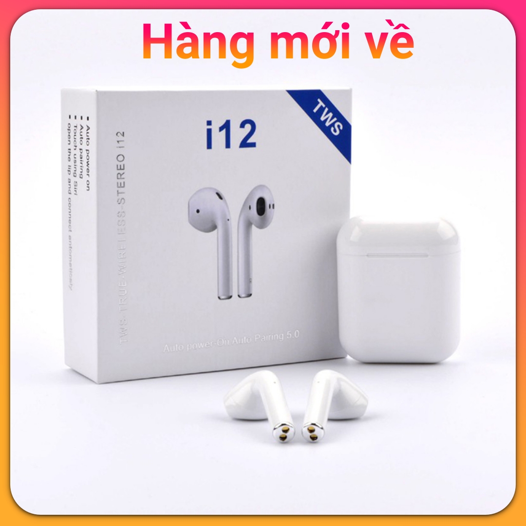 BÁO GIÁ CÁCH BẮN PIN ĐIỆN THOẠI QUA BLUETOOTH IPHONE | Shopee Lazada Sendo Tiki mới nhất 8 Tai nghe Bluetooth không dây nhét tai i12 cho điện thoại Sony Samsung iphone Apple Oppo VSmart- Hộp bảo vệ kiêm pin sạc dự phòng gọn như airpods với phiên bản bluetooth 5.0 nâng cấp hơn i7 i9 i11 TWS- Mã giảm giá I12TWS-Zappy