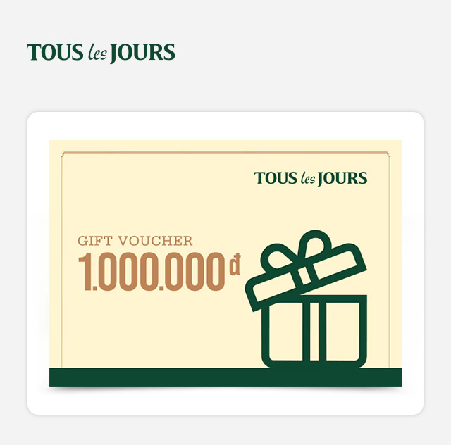[Giftpop] Phiếu quà tặng TOUS les JOURS 1000K