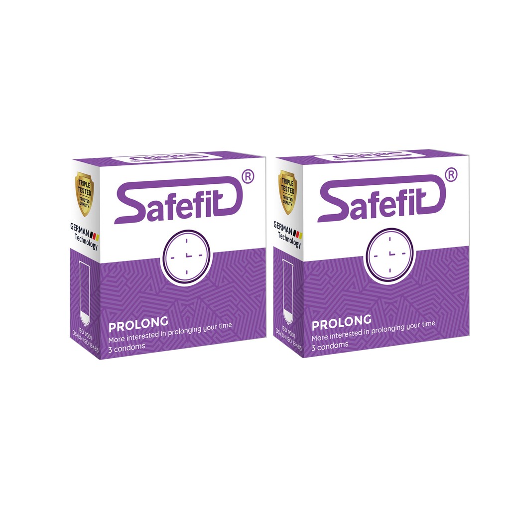 [HCM]Combo 2 hộp Bao cao su SafeFit ProLong (3C)