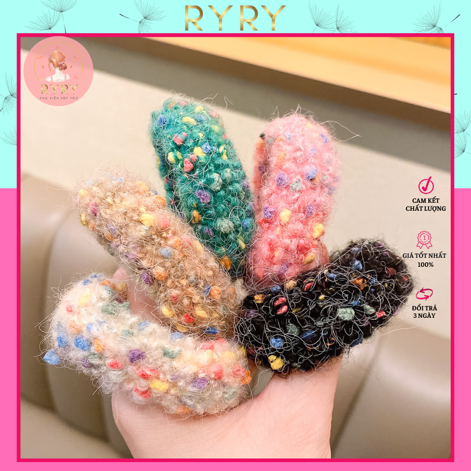Cột tóc,Dây buộc tóc, Scrunchies Vải Lông Nhiều Màu Cho Nữ