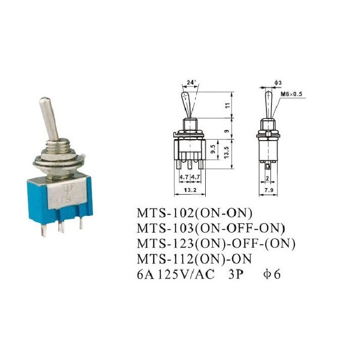 2 CÔNG TẮC GẠT MTS- 6A/125V