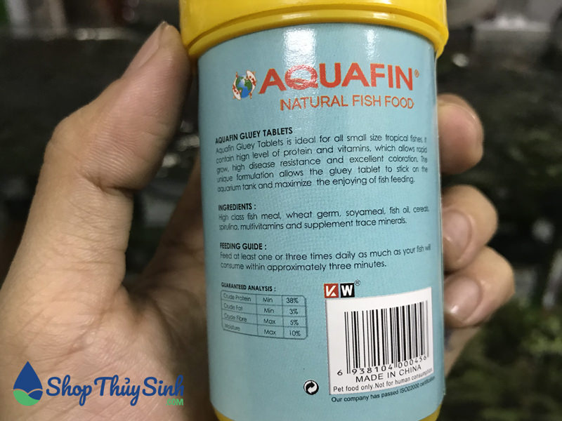 Thức ăn cám viên dán kính bể cho cá Aquafin (hộp 100ml)