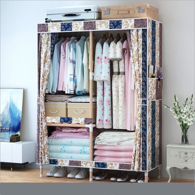 Tủ Vải Đựng Quần Áo Tủ Khung Gỗ 4 Buồng 8 Ngăn Cao Cấp Bảo Hành 12 Tháng tuvaicaocapvn