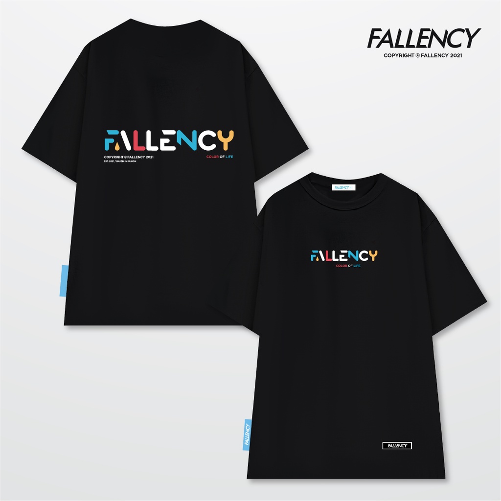Áo thun fallency colorful đen - flc105